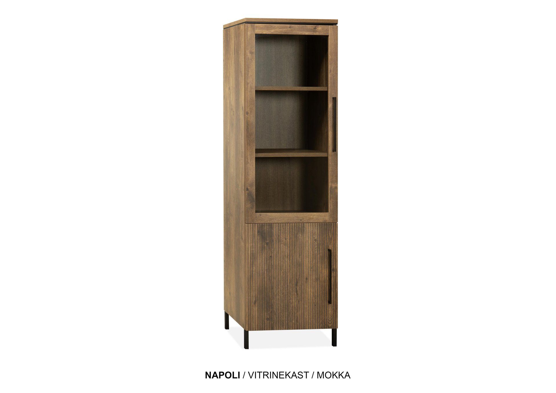Vitrinekast Napoli 1 deur glas/1 deur hout